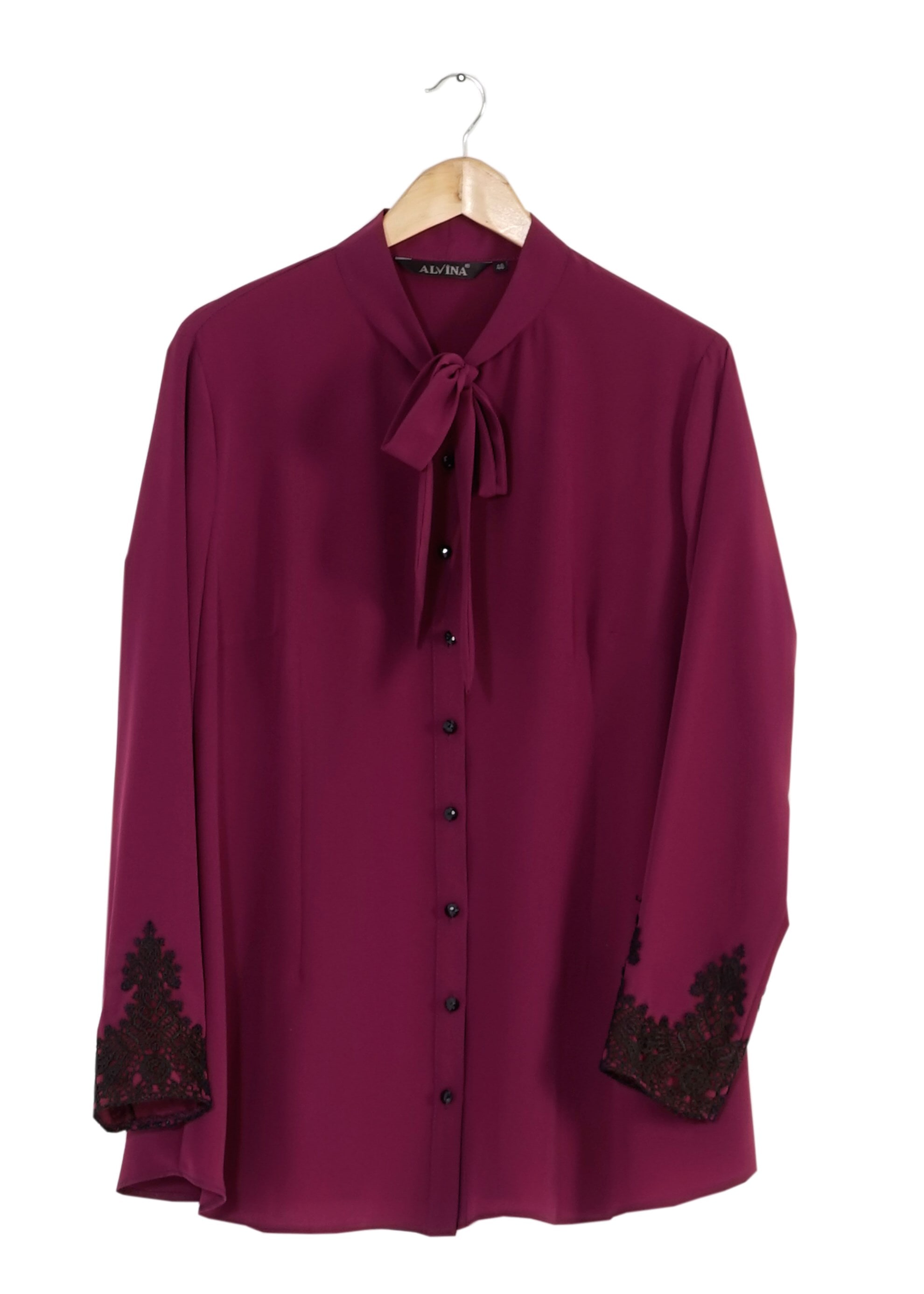 Vêtements hijab POURPRE BLOUSE À COL NOUÉ 2549 