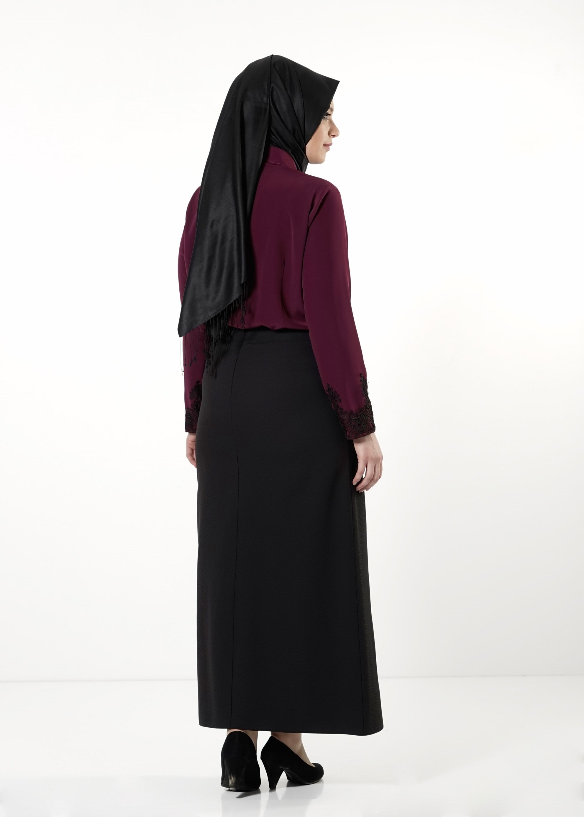 Vêtements hijab PRUNE BLOUSE À COL NOUÉ 2549 
