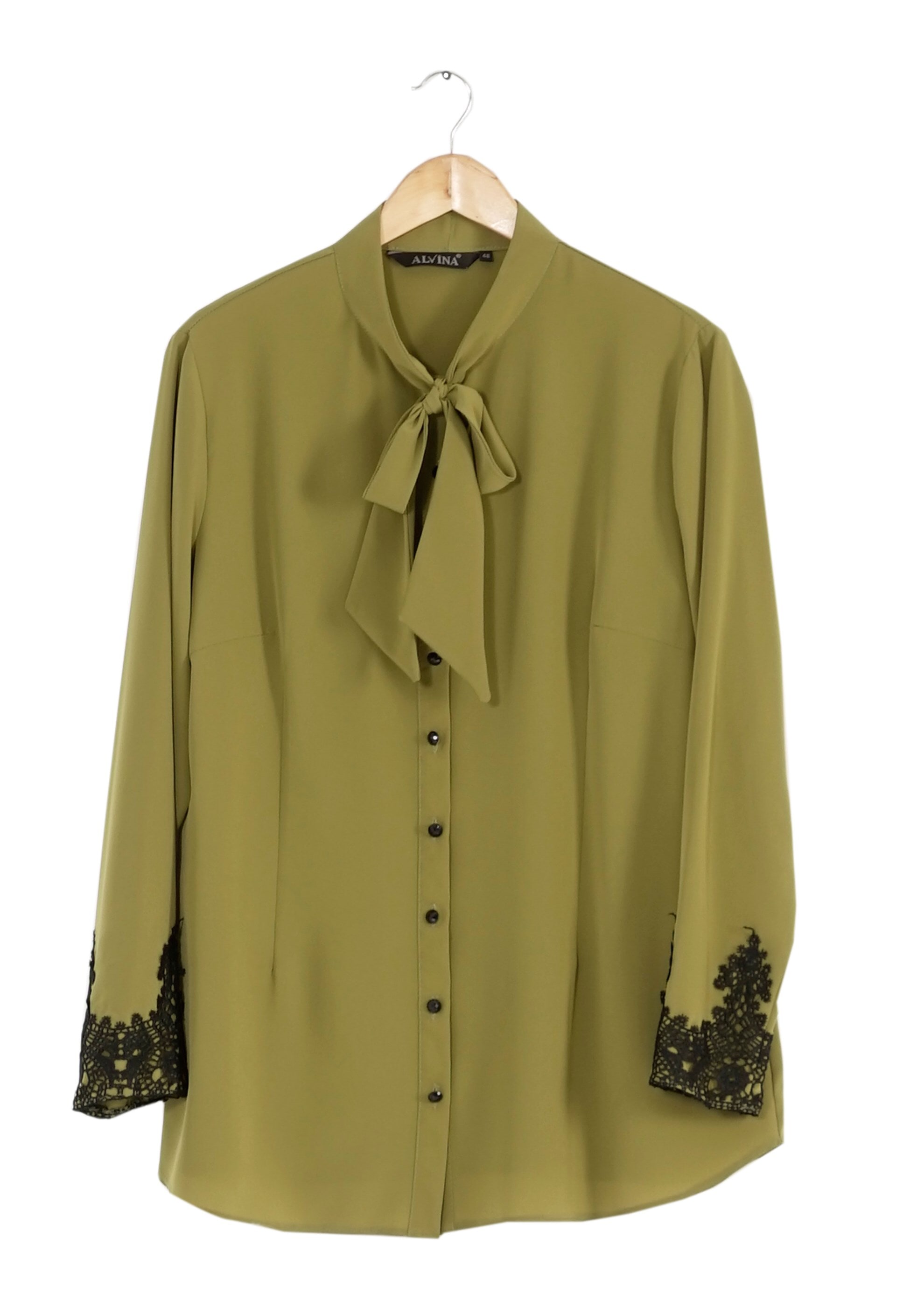 Vêtements hijab VERT BLOUSE À COL NOUÉ 2549 