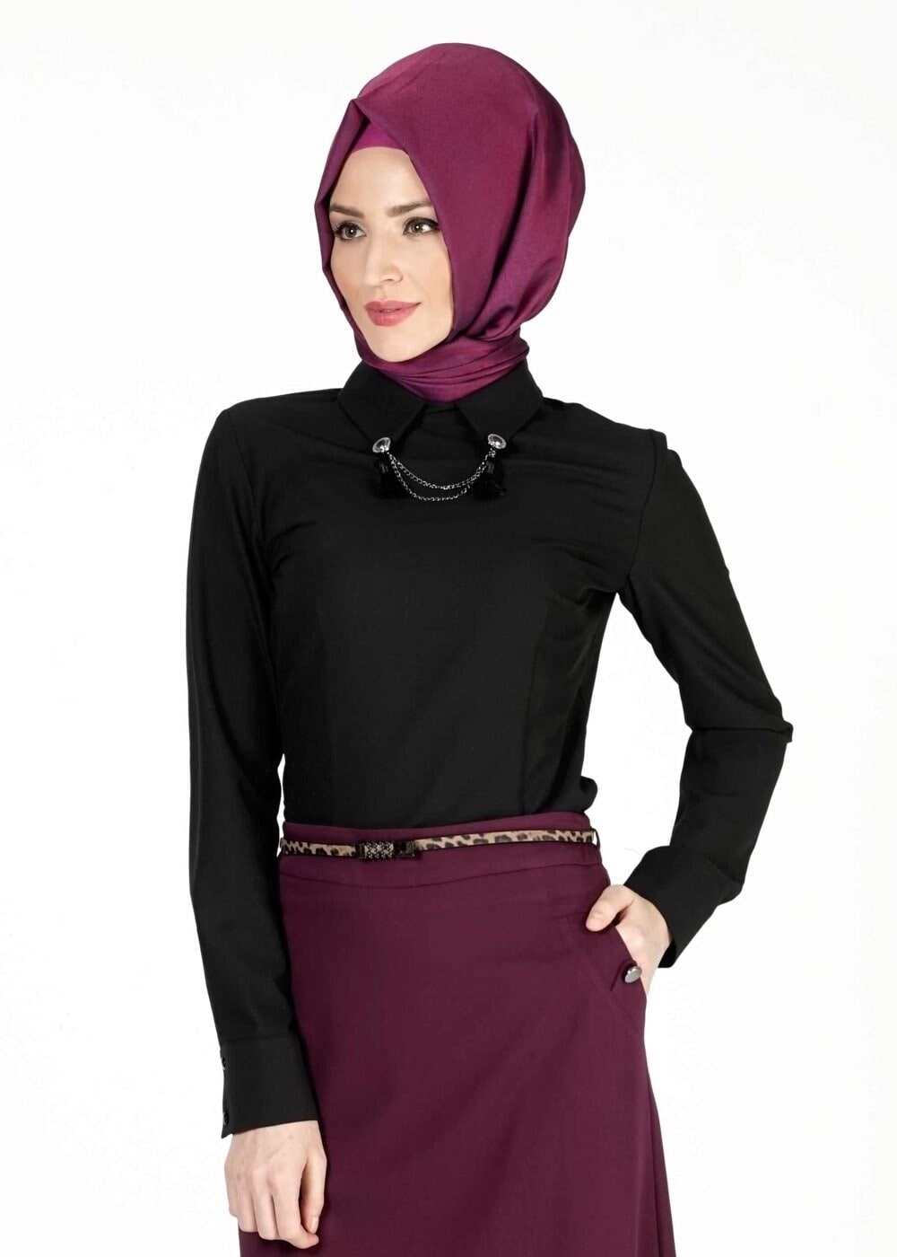 Tesettür giyim SİYAH 4063 BLUZ