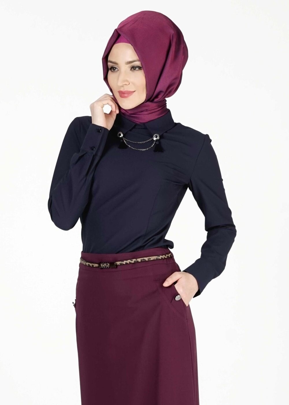 Tesettür giyim LACİVERT 4063 BLUZ