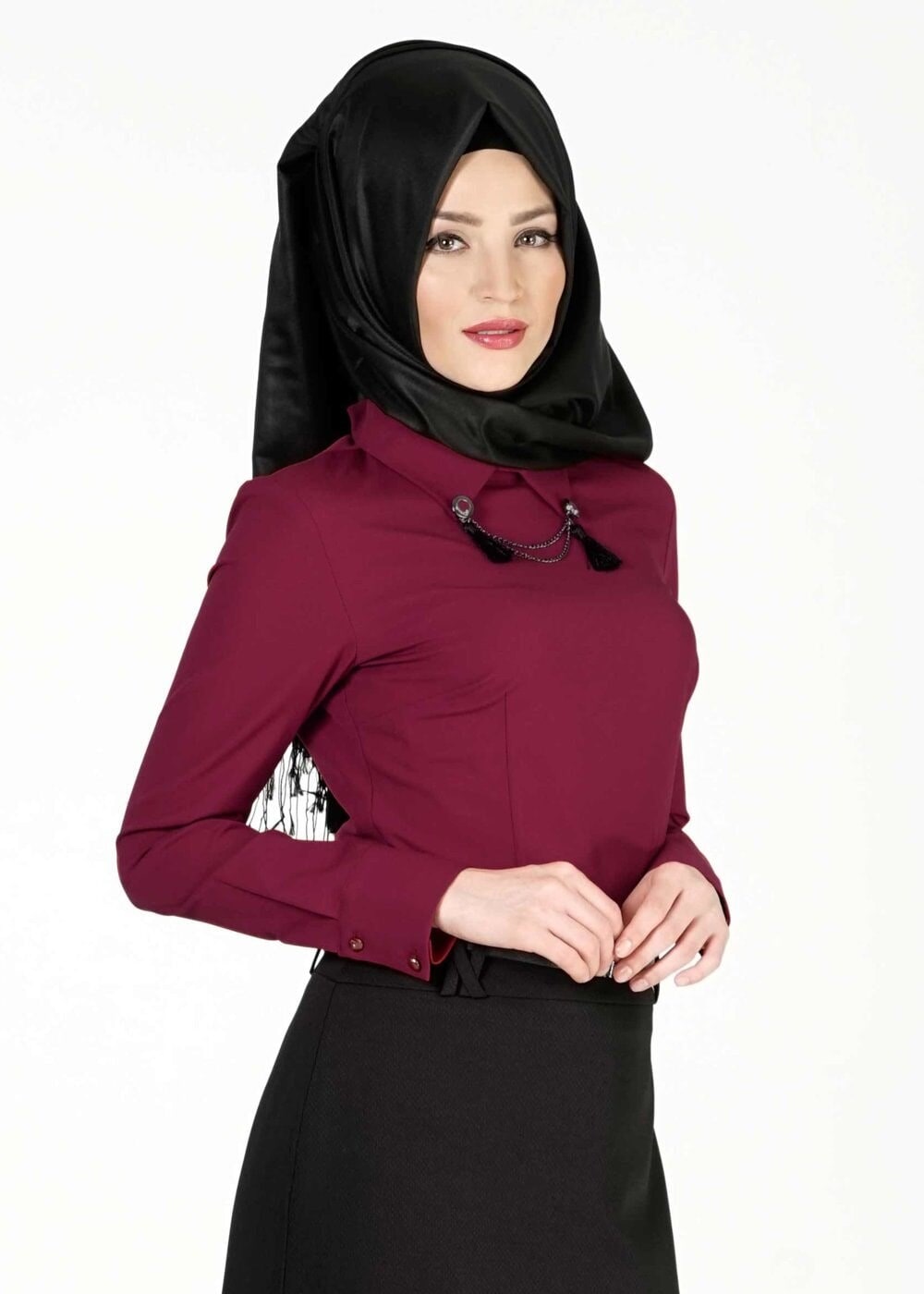Tesettür giyim BORDO 4063 BLUZ