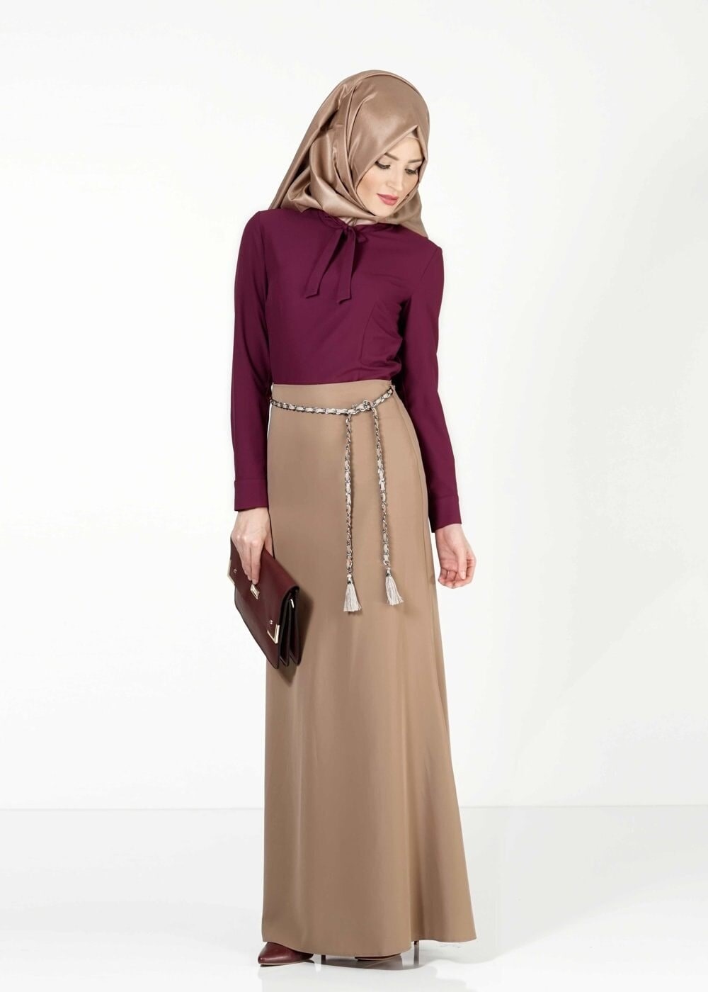 Tesettür giyim MÜRDÜM BAĞLAMA DETAYLI BLUZ 4085 