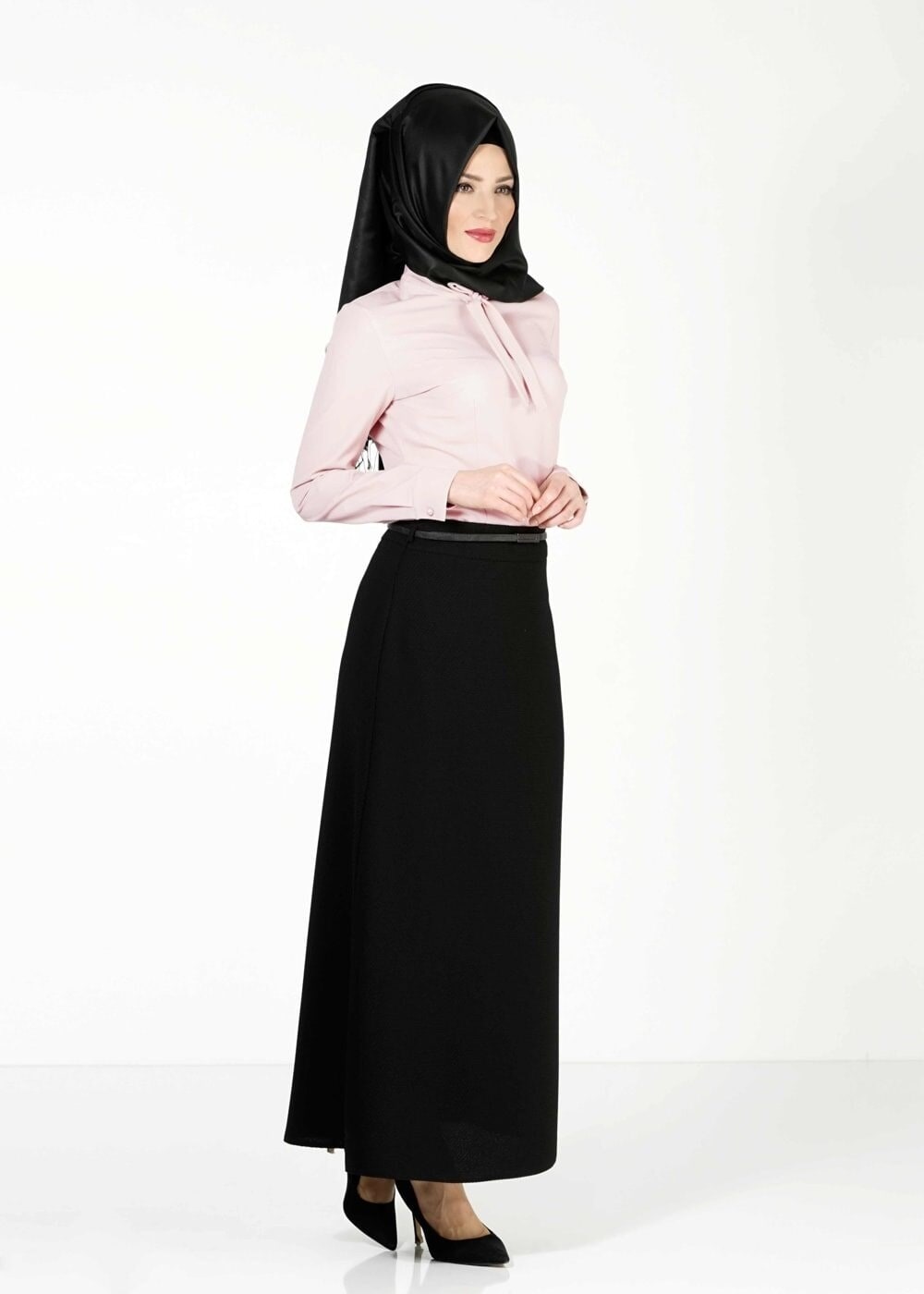 Tesettür giyim EKRU BAĞLAMA DETAYLI BLUZ 4085 