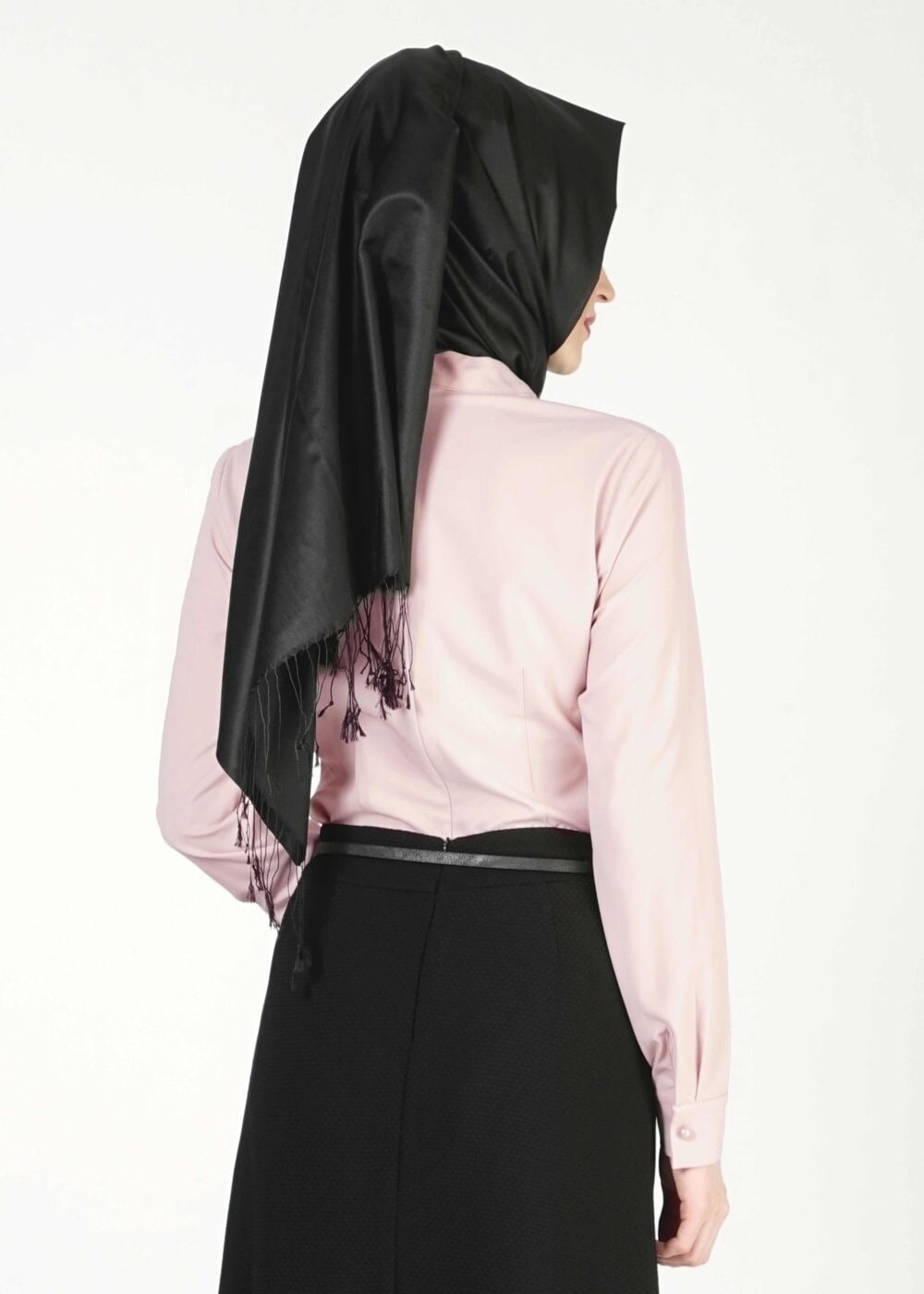 Tesettür giyim EKRU BAĞLAMA DETAYLI BLUZ 4085 