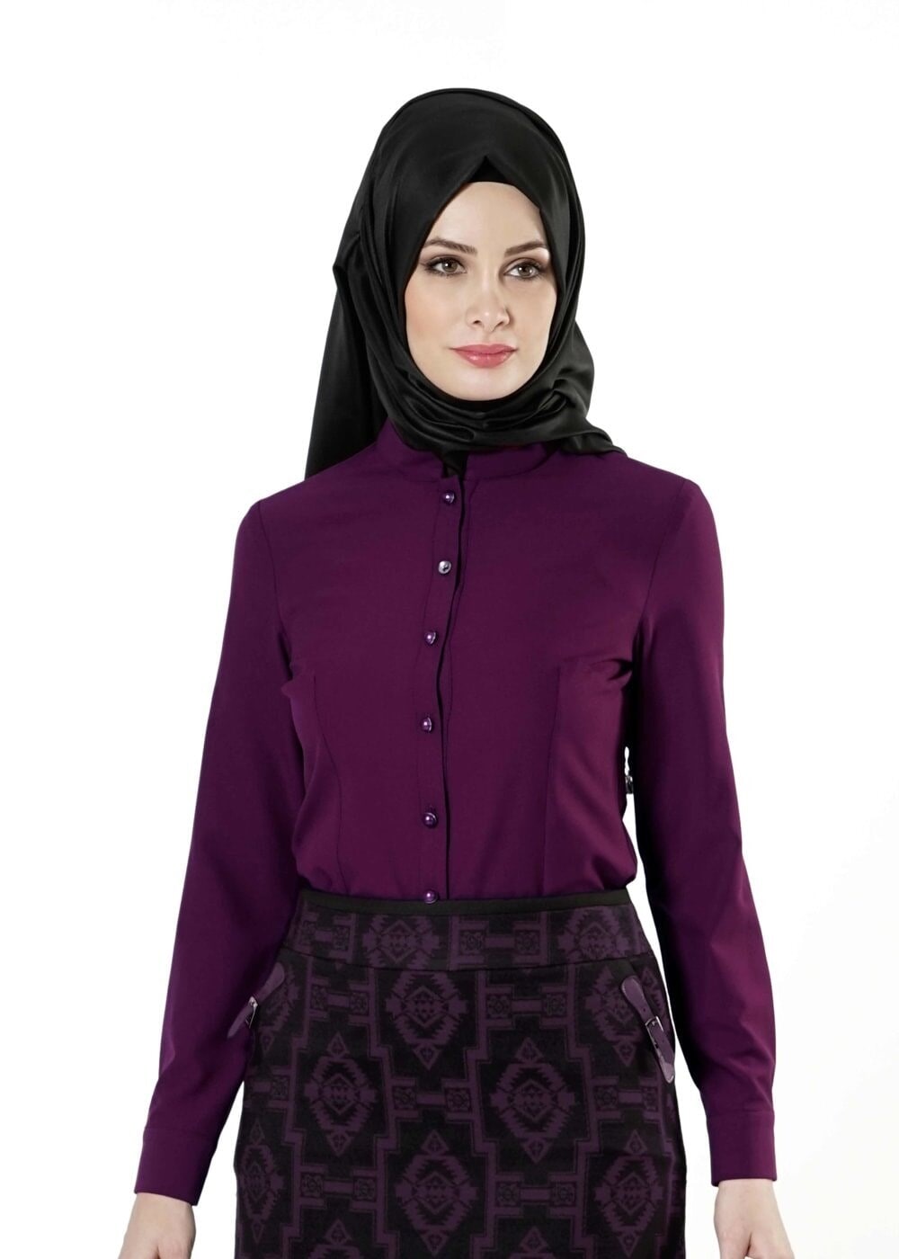 Tesettür giyim MÜRDÜM DÜĞMELİ BLUZ 4104 
