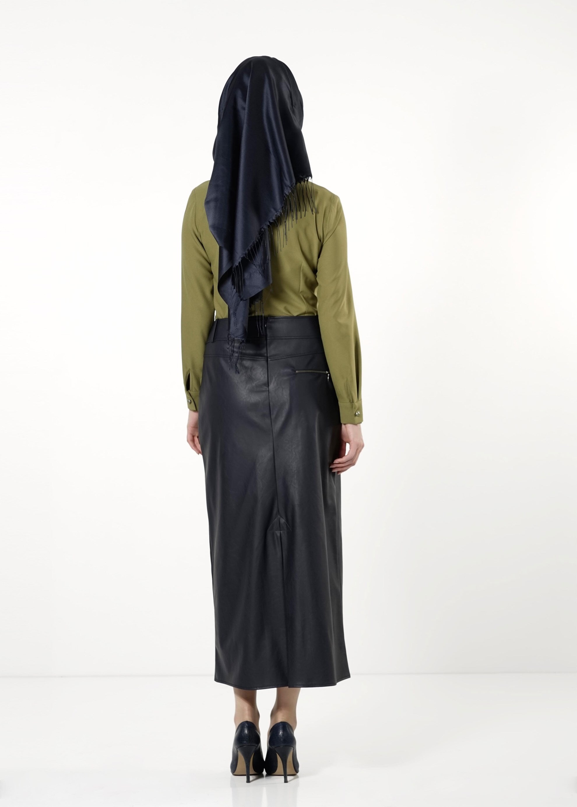 Tesettür giyim YEŞİL DÜĞMELİ BLUZ 4104 