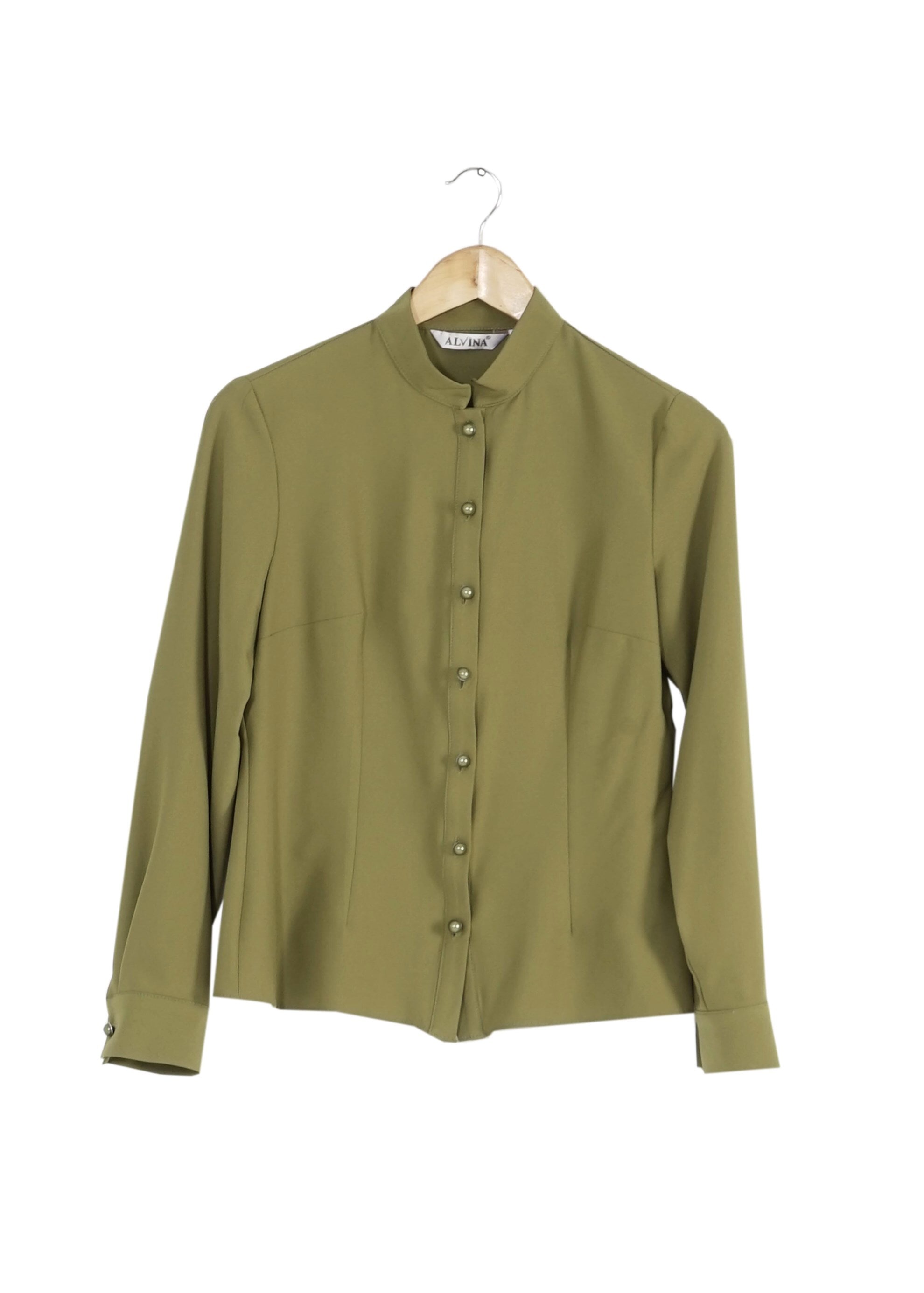 Tesettür giyim YEŞİL DÜĞMELİ BLUZ 4104 