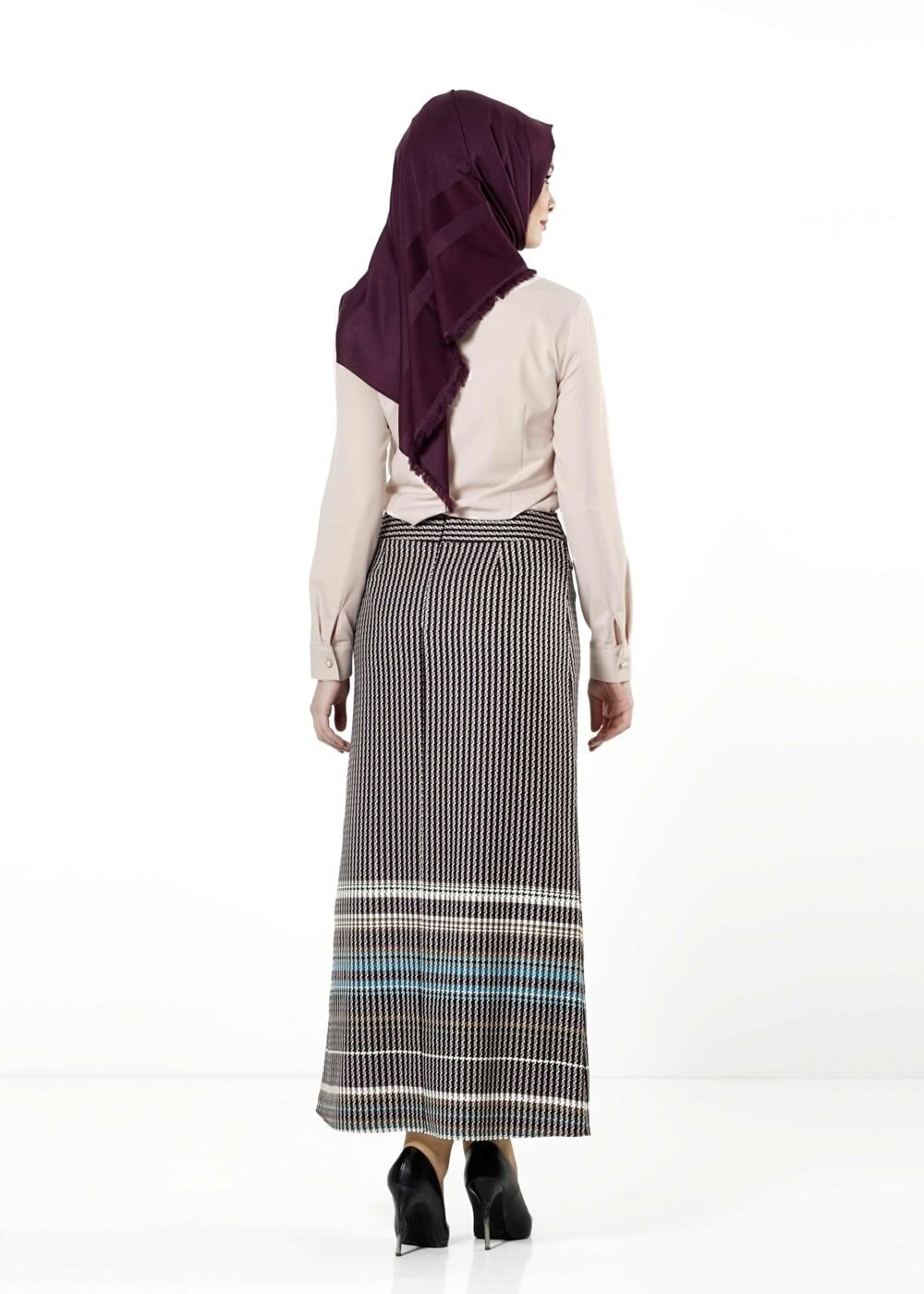 Tesettür giyim EKRU DÜĞMELİ BLUZ 4104 