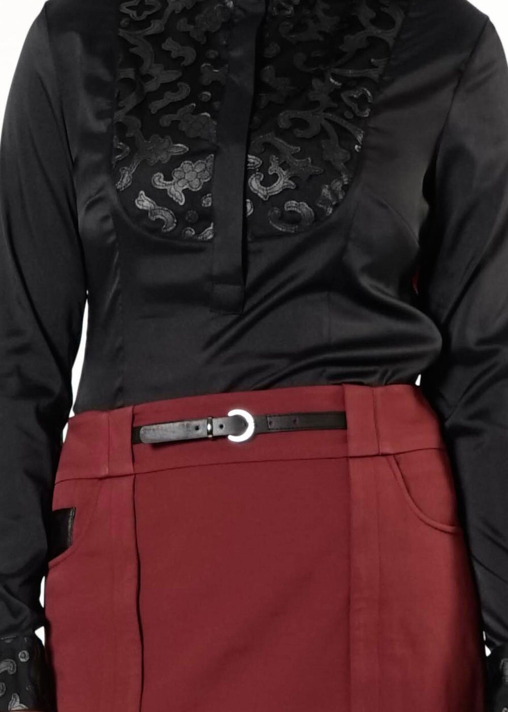 Tesettür giyim SİYAH GÜPÜR DETAYLI BLUZ 4134 