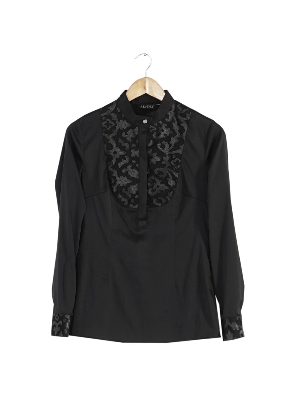 Tesettür giyim SİYAH GÜPÜR DETAYLI BLUZ 4134 