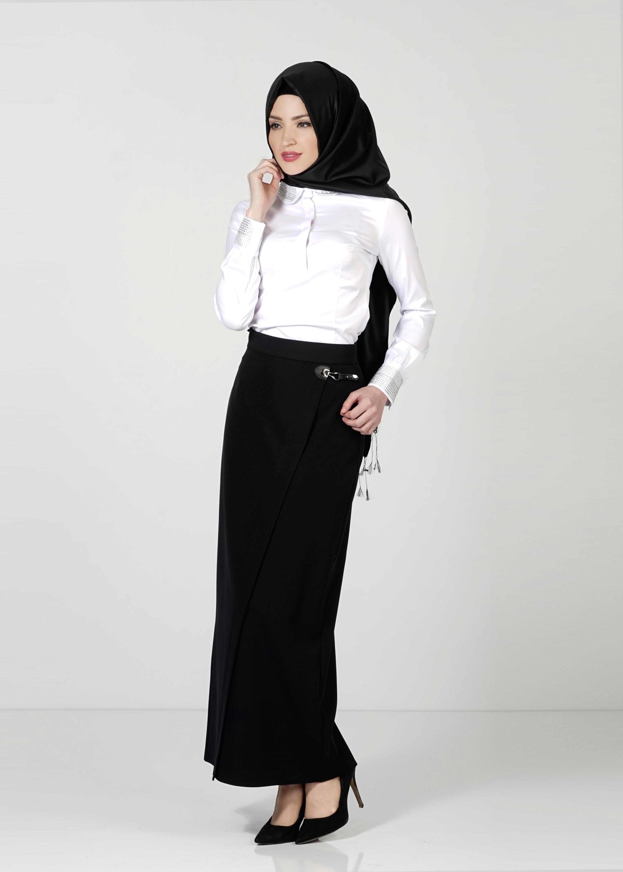 Tesettür giyim BEYAZ TAŞ DETAYLI BLUZ 4864 