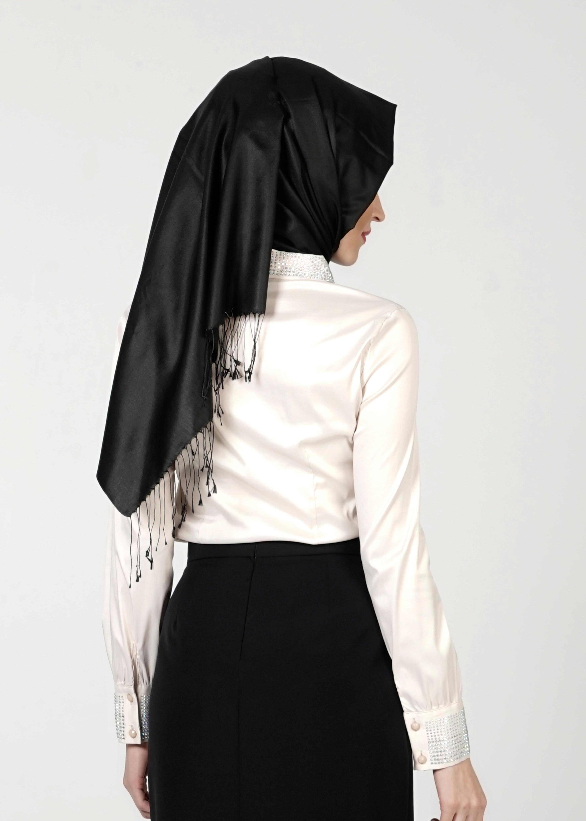 Tesettür giyim EKRU TAŞ DETAYLI BLUZ 4864 