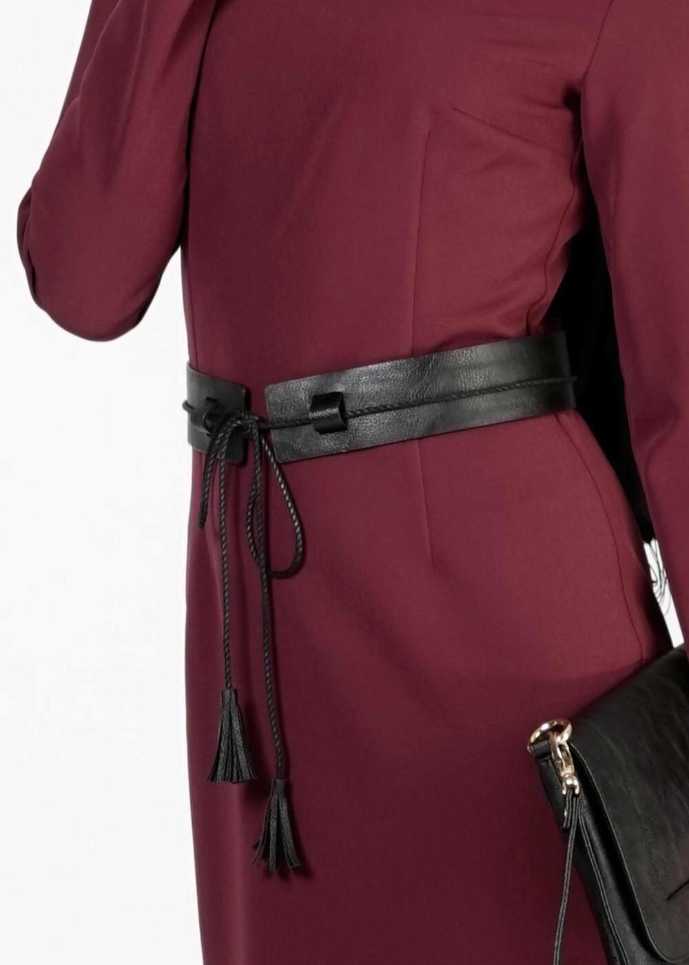 Tesettür giyim BORDO 4023 ELBİSE