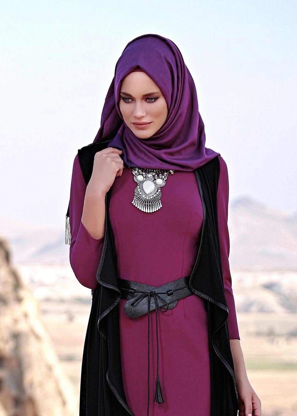 Tesettür giyim MOR 4023 ELBİSE