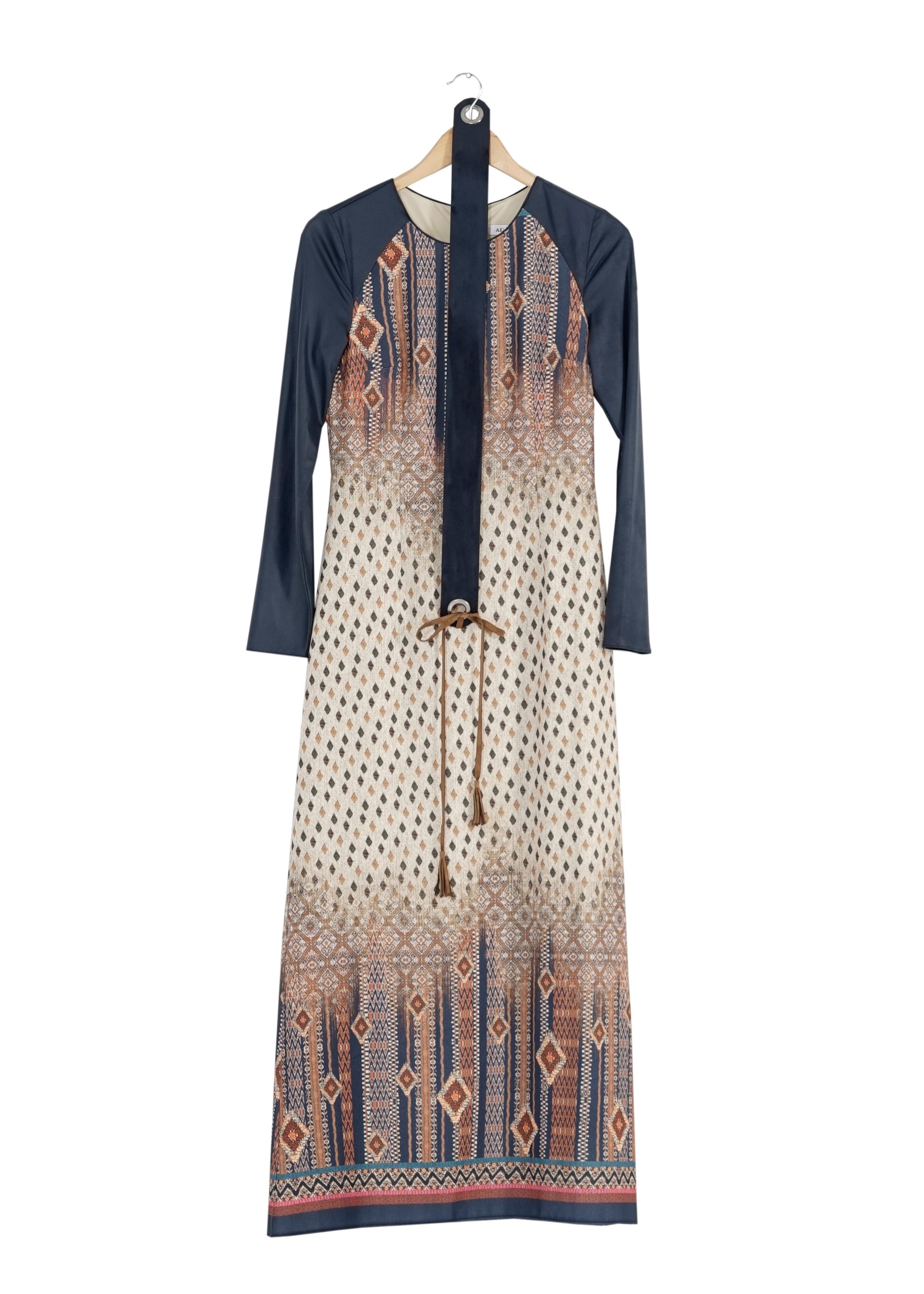 Tesettür giyim LACİVERT DESENLİ ELBİSE 4034 