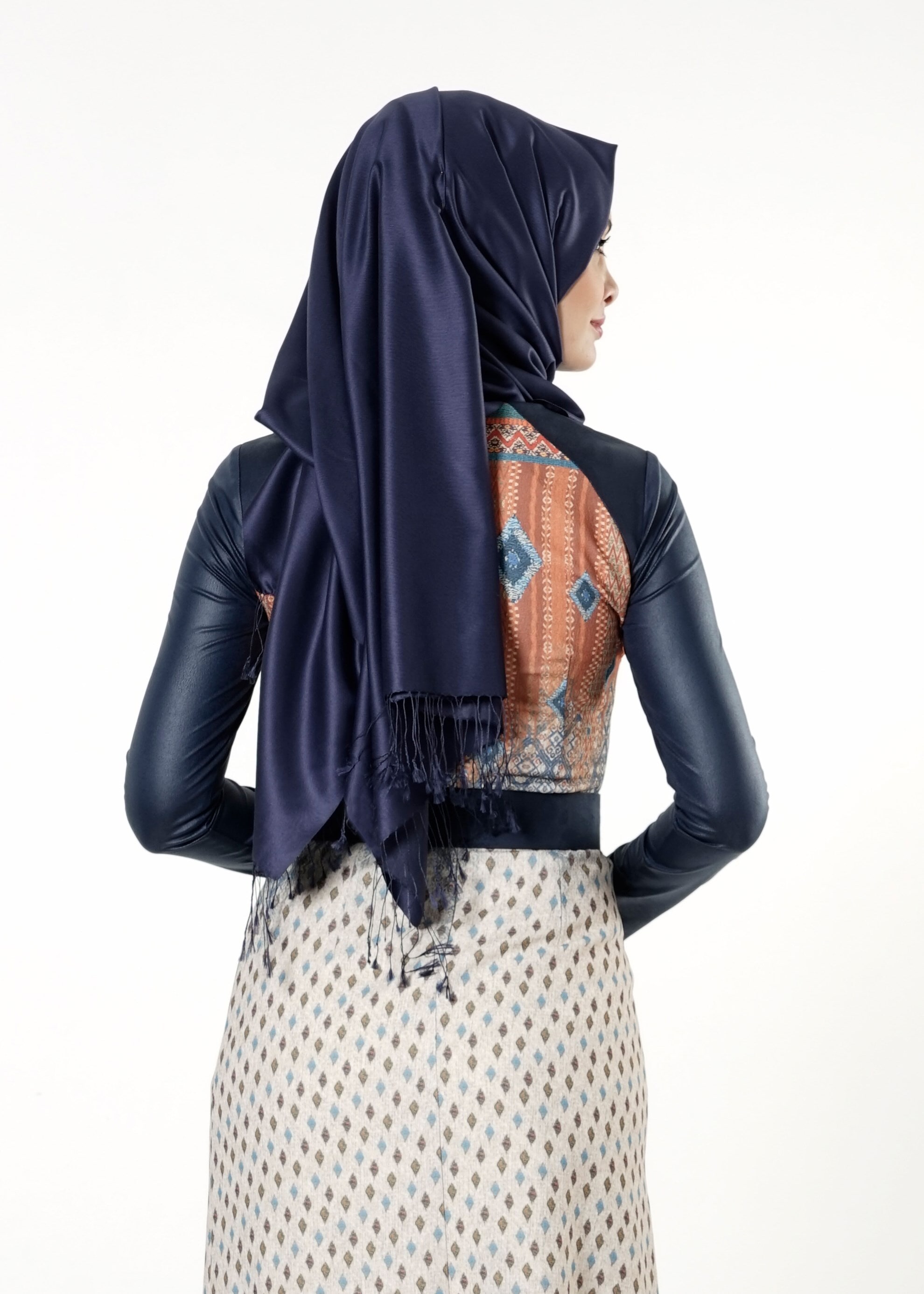 Tesettür giyim TABA DESENLİ ELBİSE 4034 