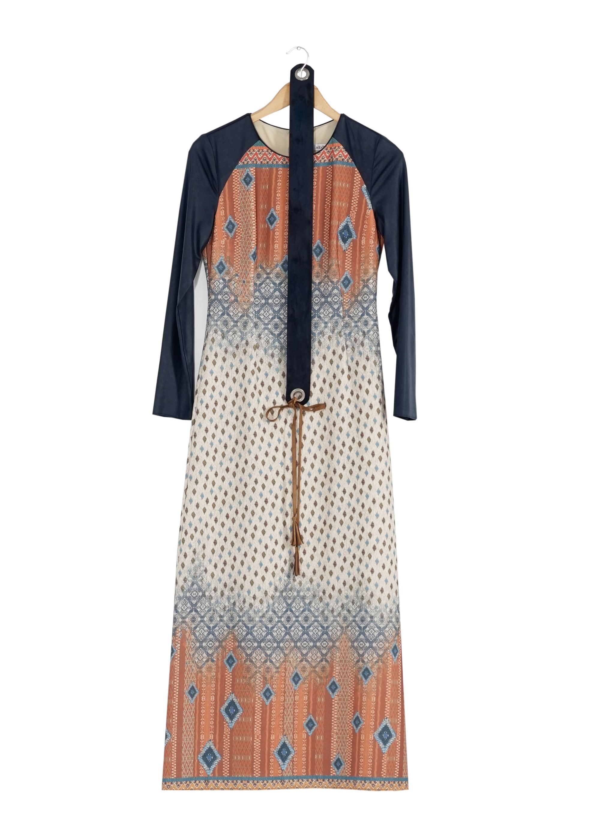 Tesettür giyim TABA DESENLİ ELBİSE 4034 