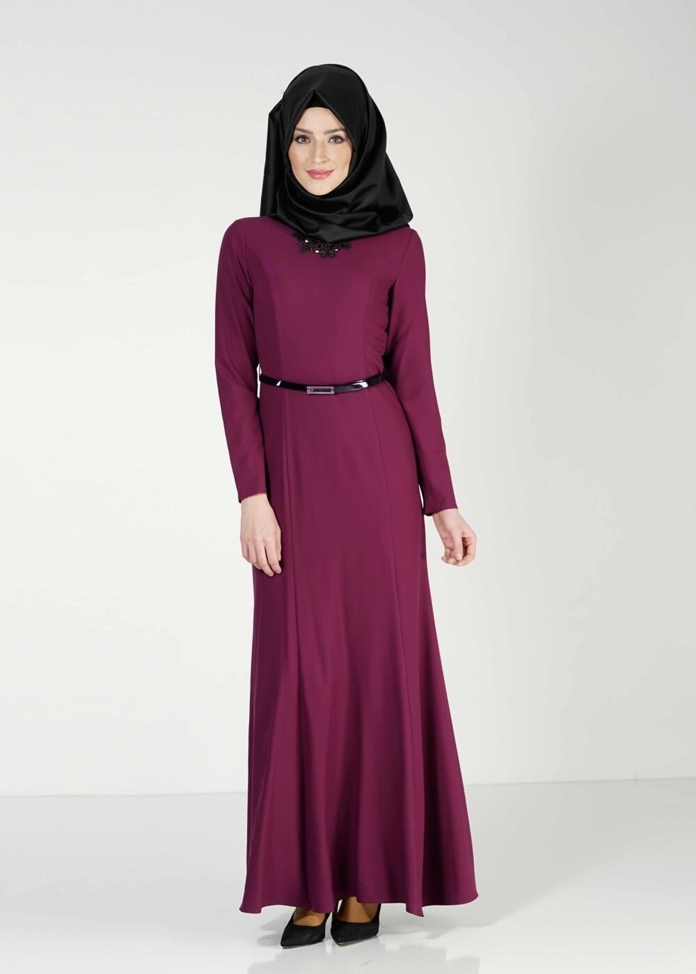 Tesettür giyim MÜRDÜM BASIC ELBİSE 4038 