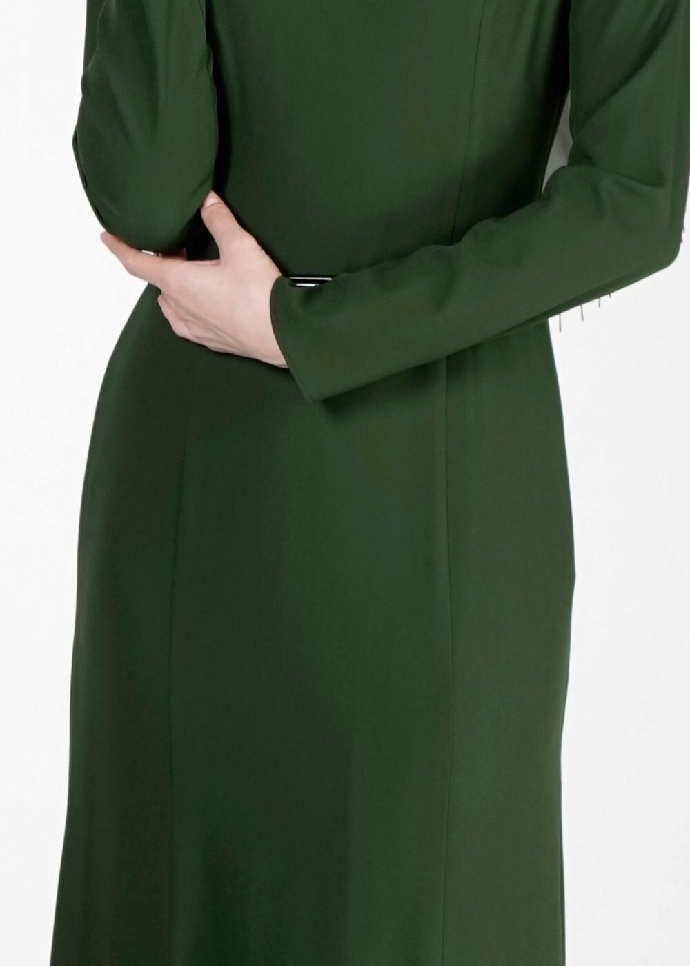 Tesettür giyim YEŞİL BASIC ELBİSE 4038 