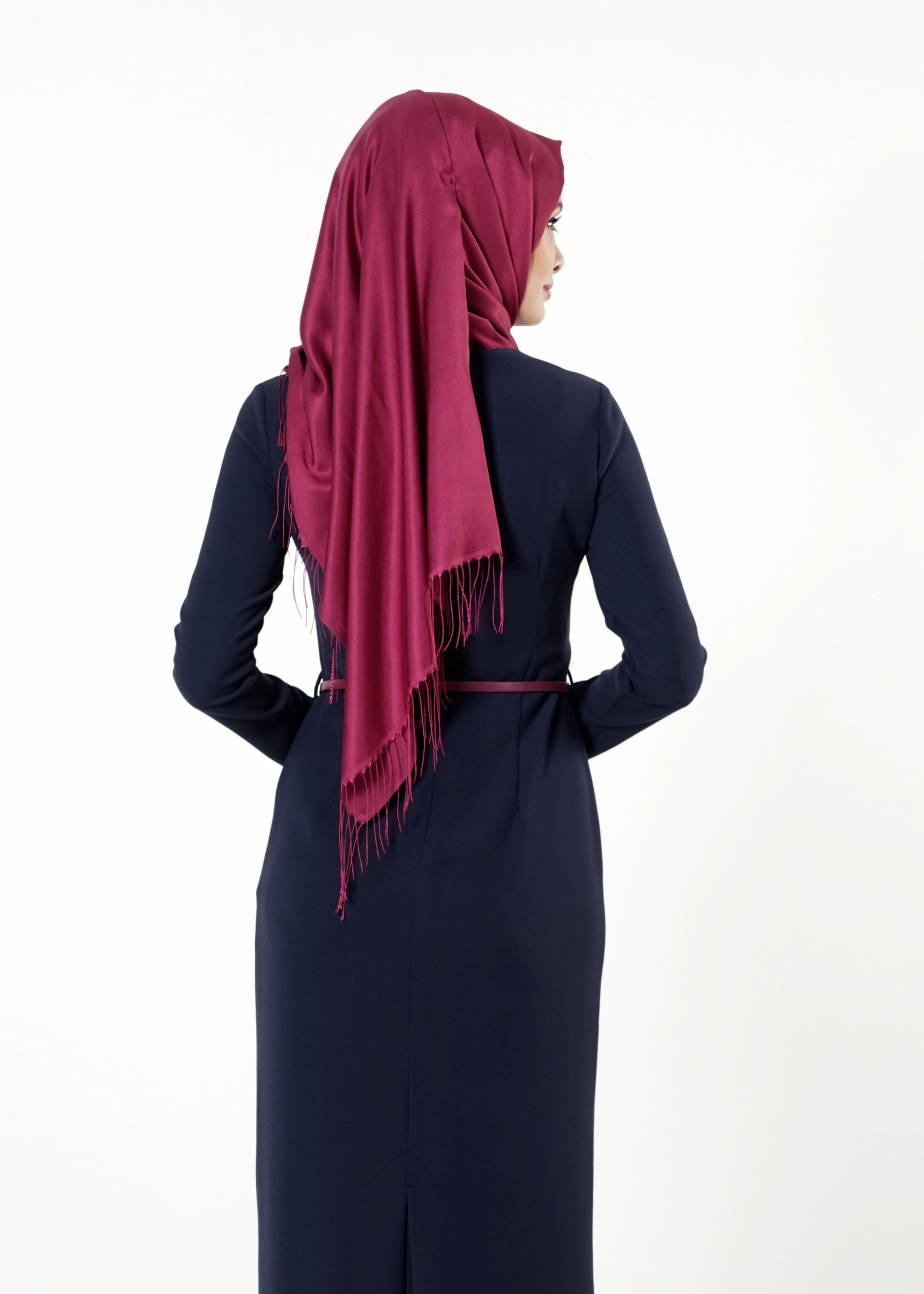 Tesettür giyim LACİVERT 4056 ELBİSE