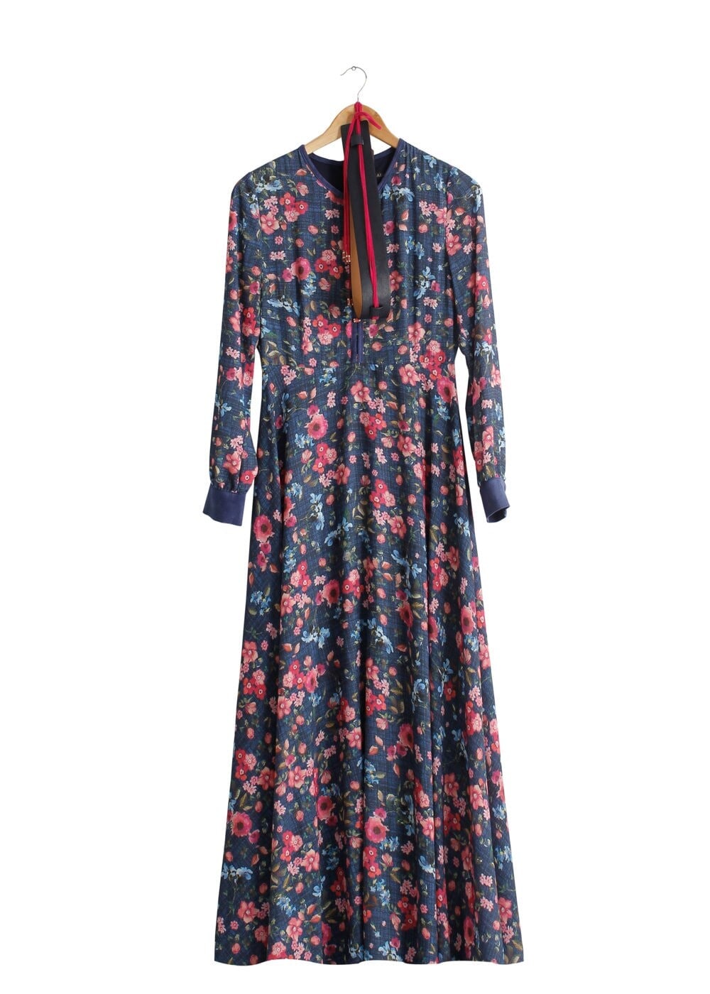 Tesettür giyim LACİVERT DESENLİ ELBİSE 4059 