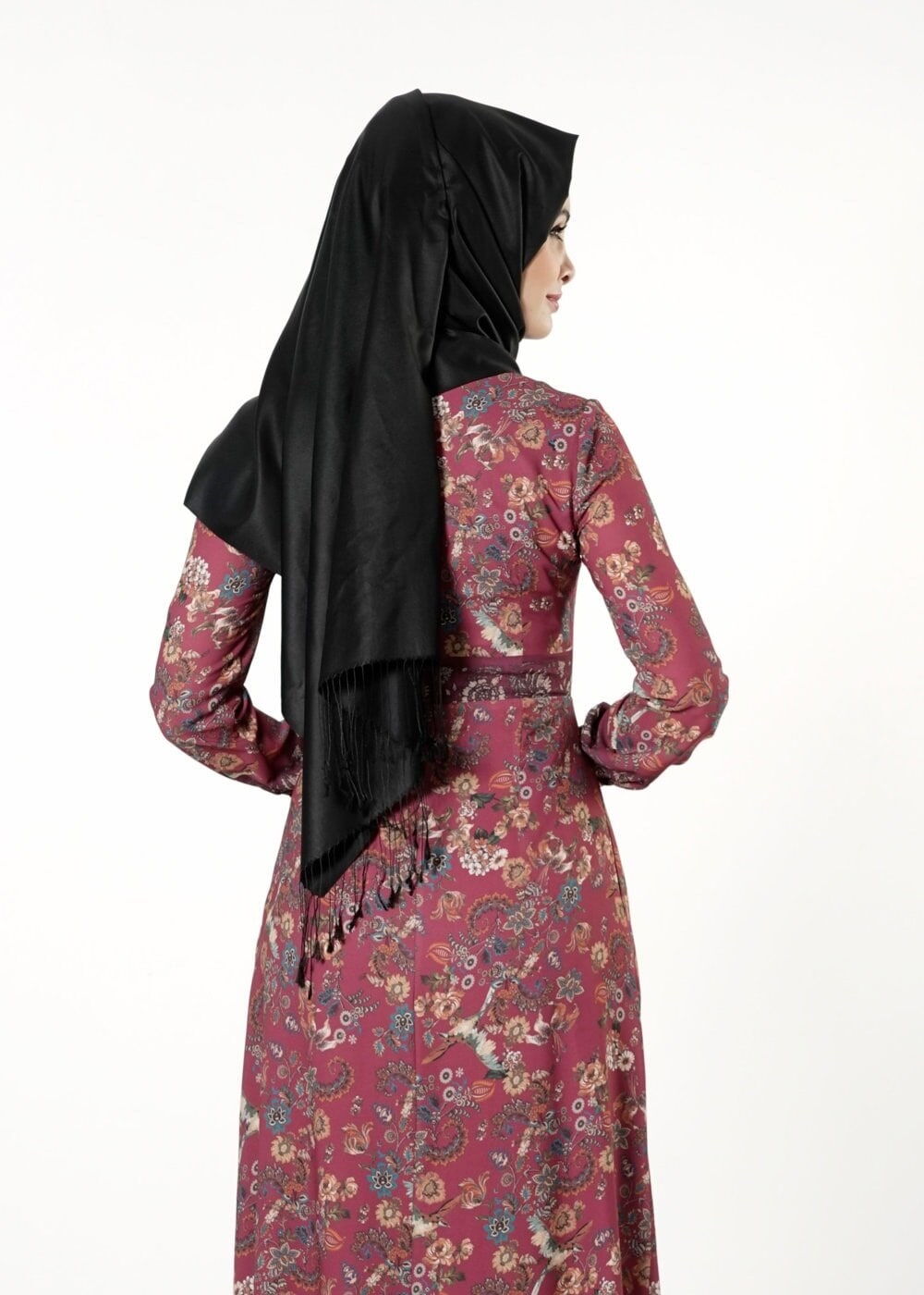 Tesettür giyim FUŞYA 4060 ELBİSE