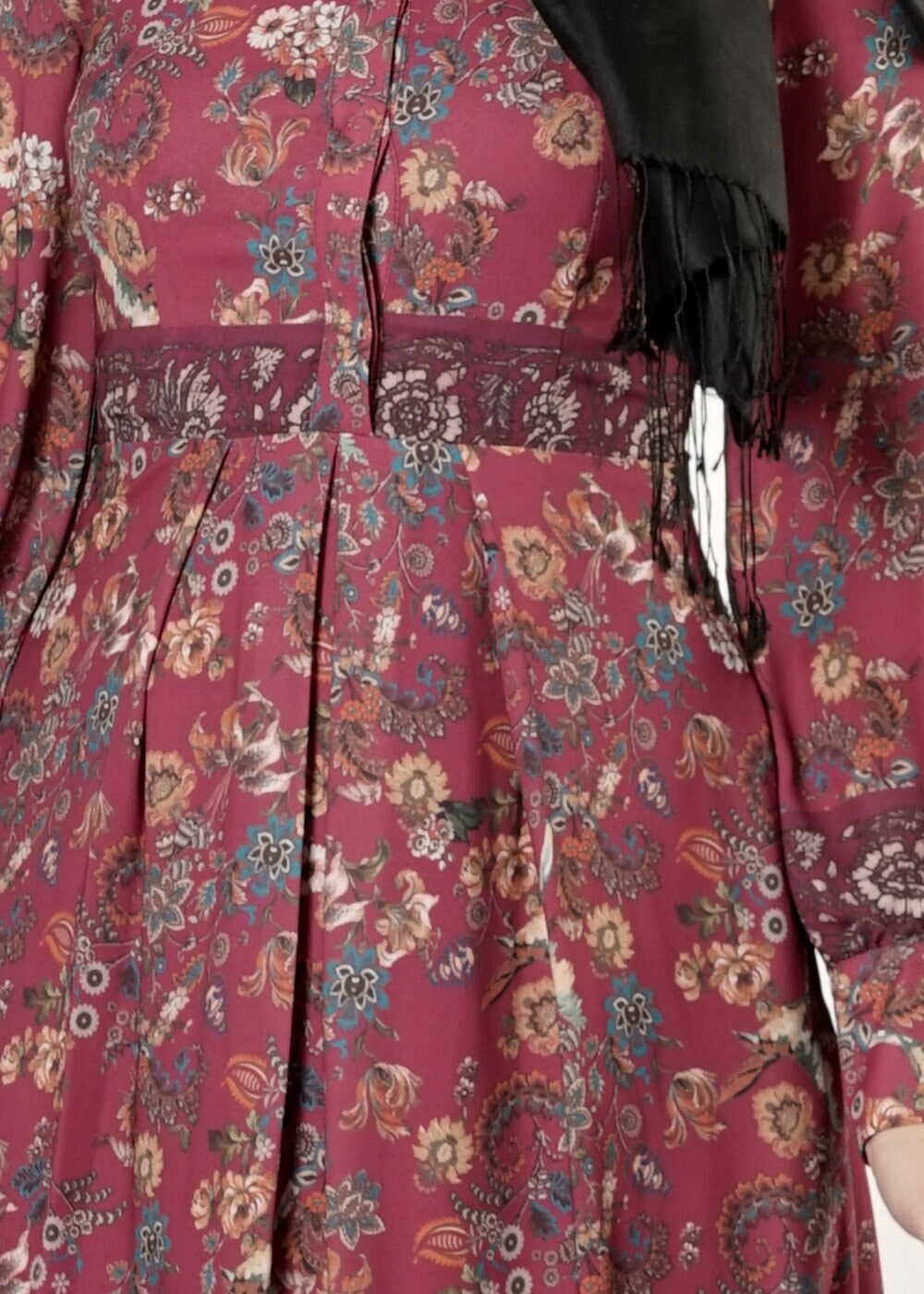 Tesettür giyim FUŞYA 4060 ELBİSE