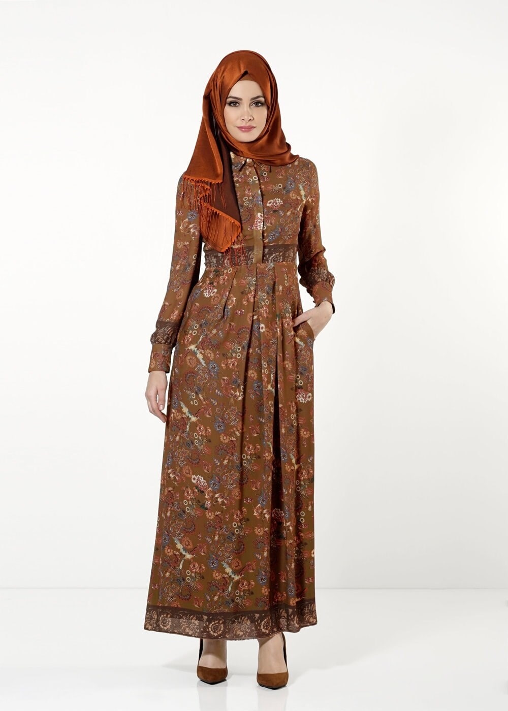 Tesettür giyim TABA 4060 ELBİSE