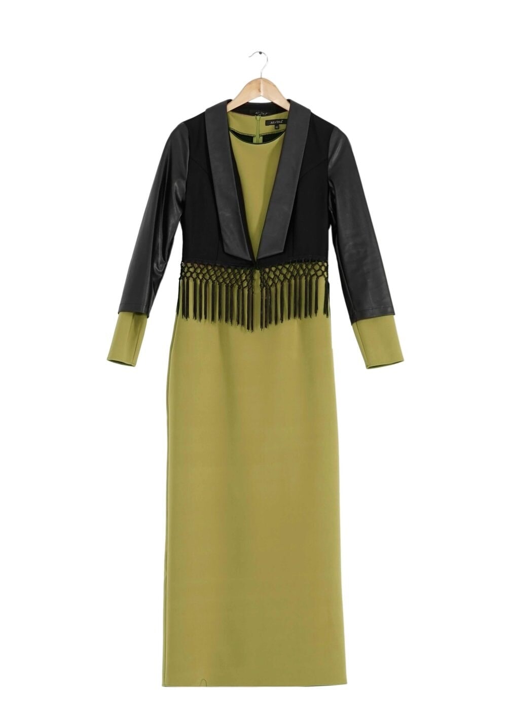 Tesettür giyim YEŞİL 4077 ELBİSE & YELEK