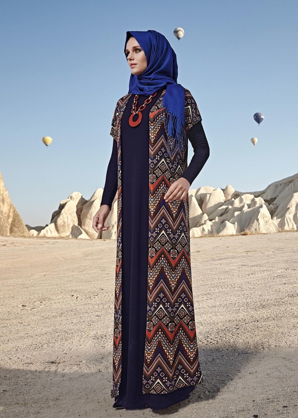 Tesettür giyim LACİVERT BASIC ELBİSE 4101 