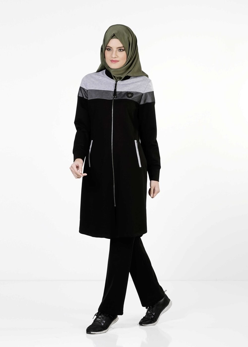 Tesettür giyim SİYAH 4117 EŞOFMAN TAKIMI