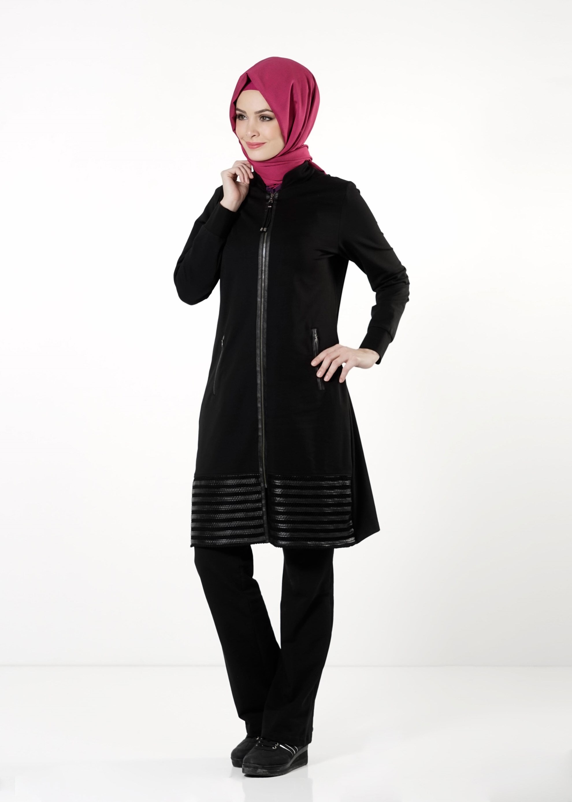 Tesettür giyim SİYAH 4118 EŞOFMAN TAKIMI