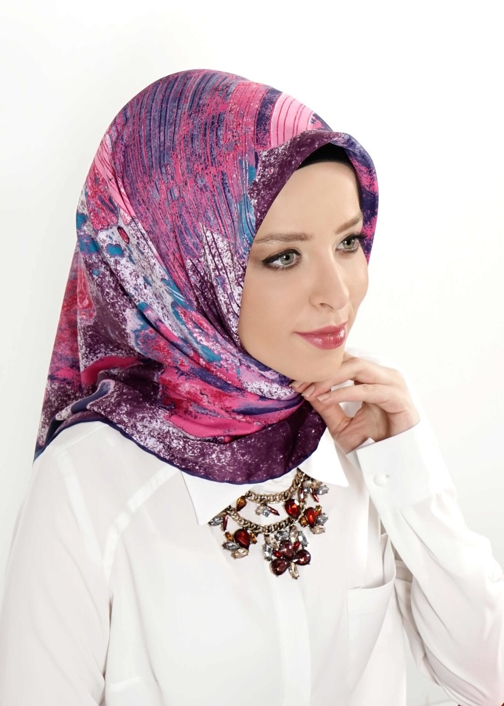 Tesettür giyim MOR 10999 ALVİNA DESENLİ EŞARP