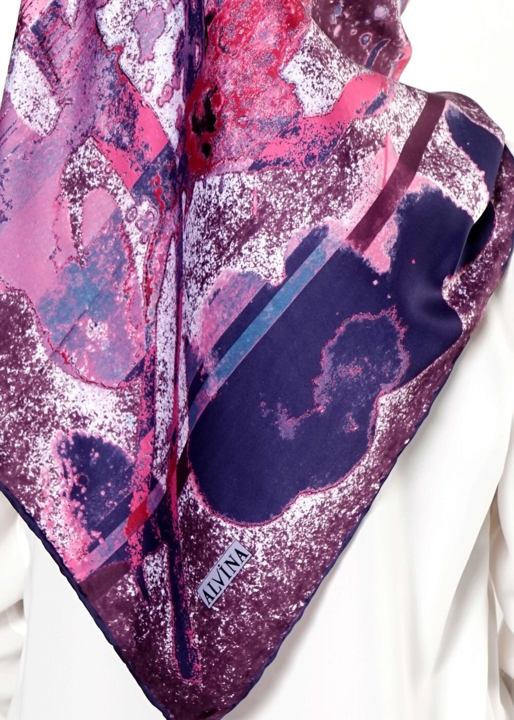 Tesettür giyim MOR 10999 ALVİNA DESENLİ EŞARP