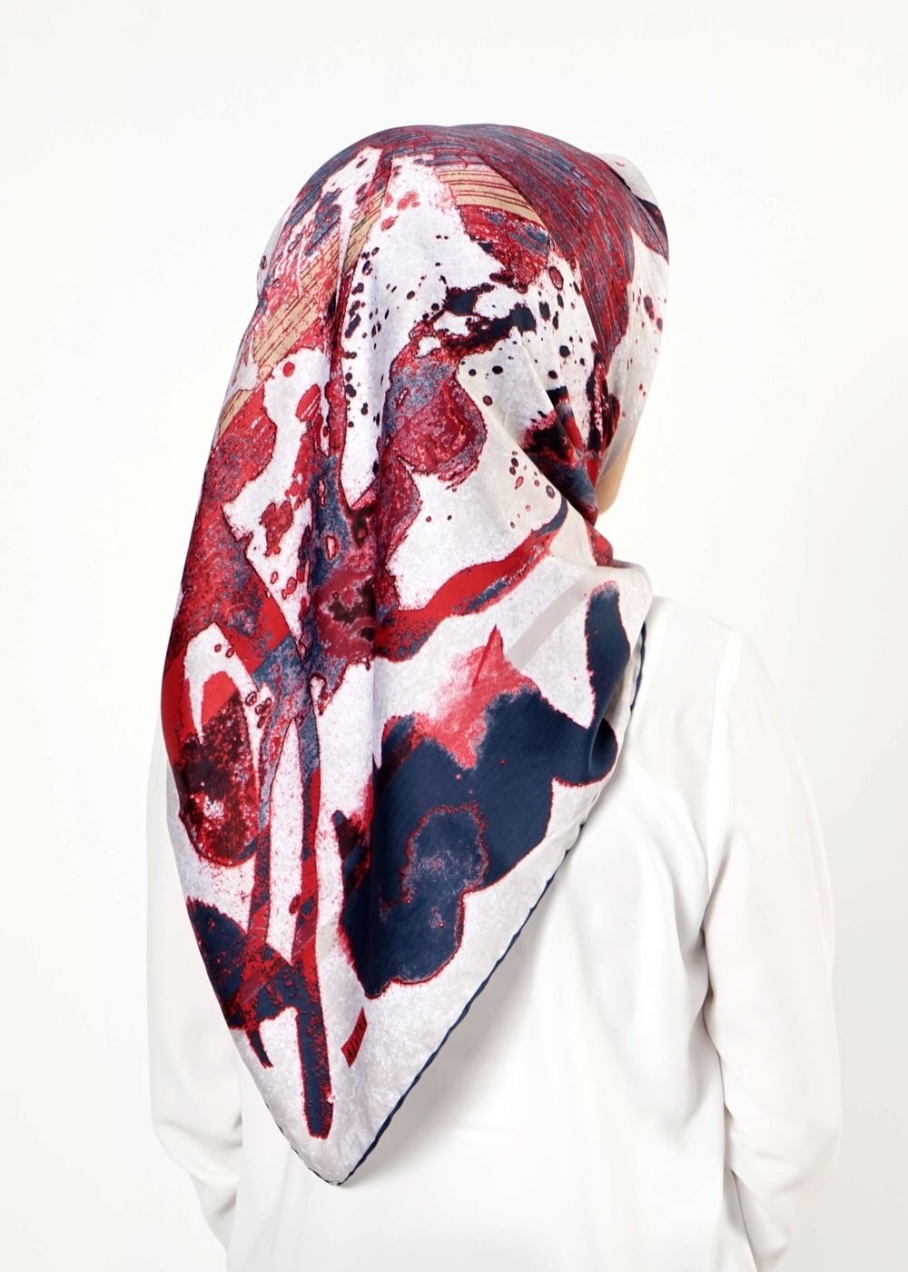 Tesettür giyim LACİVERT 10999 ALVİNA DESENLİ EŞARP