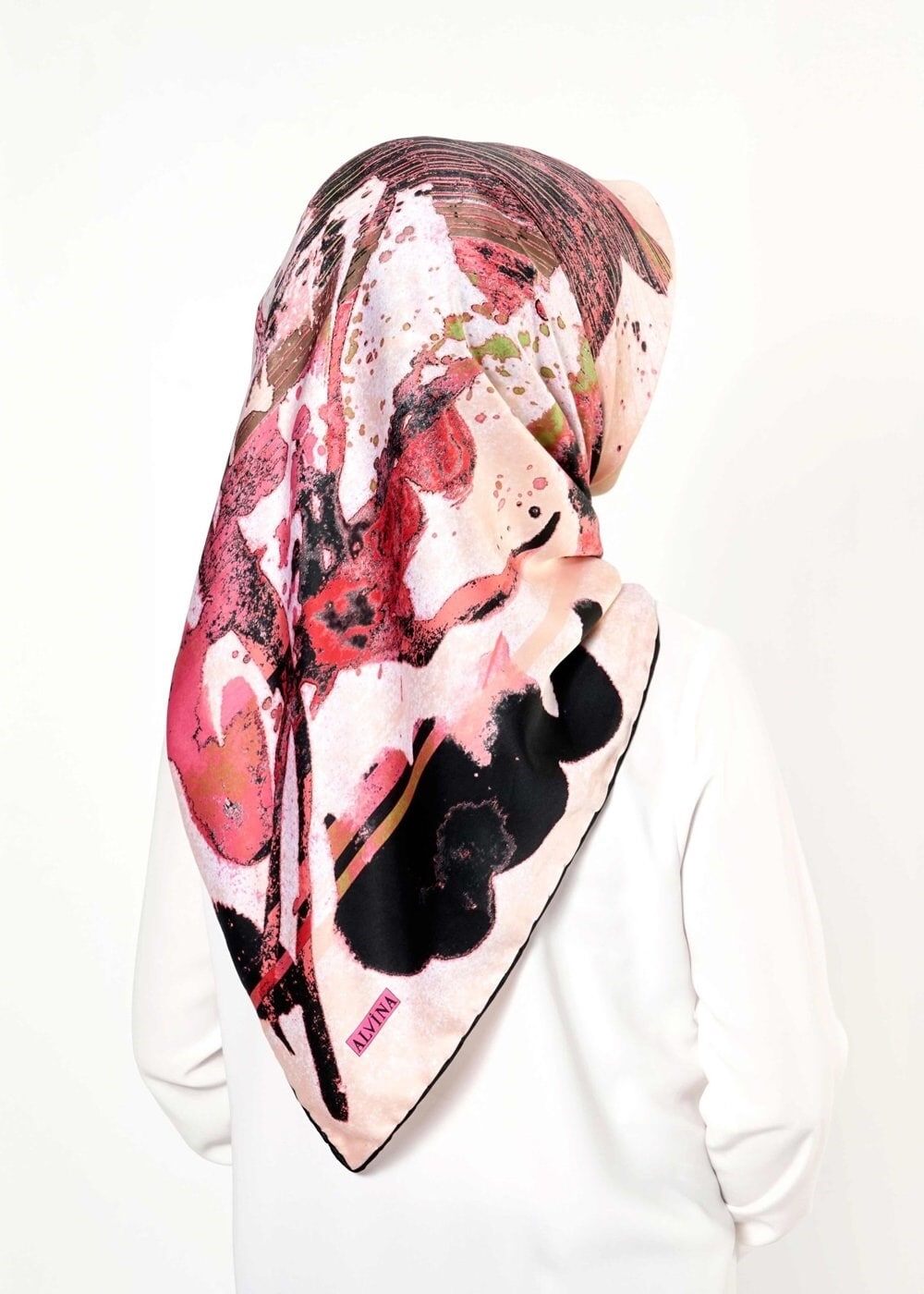 Tesettür giyim PUDRA 10999 ALVİNA DESENLİ EŞARP