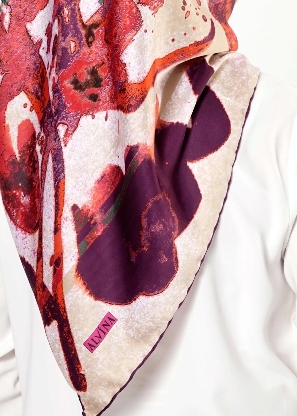 Tesettür giyim MOR 10999 ALVİNA DESENLİ EŞARP