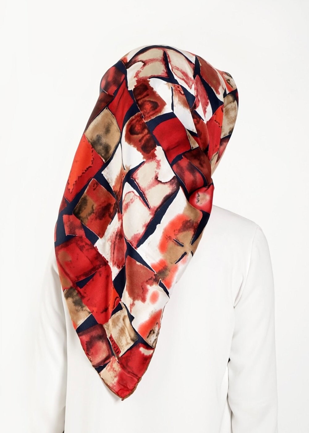 Tesettür giyim LACİVERT 11254 ALVİNA DESENLİ EŞARP