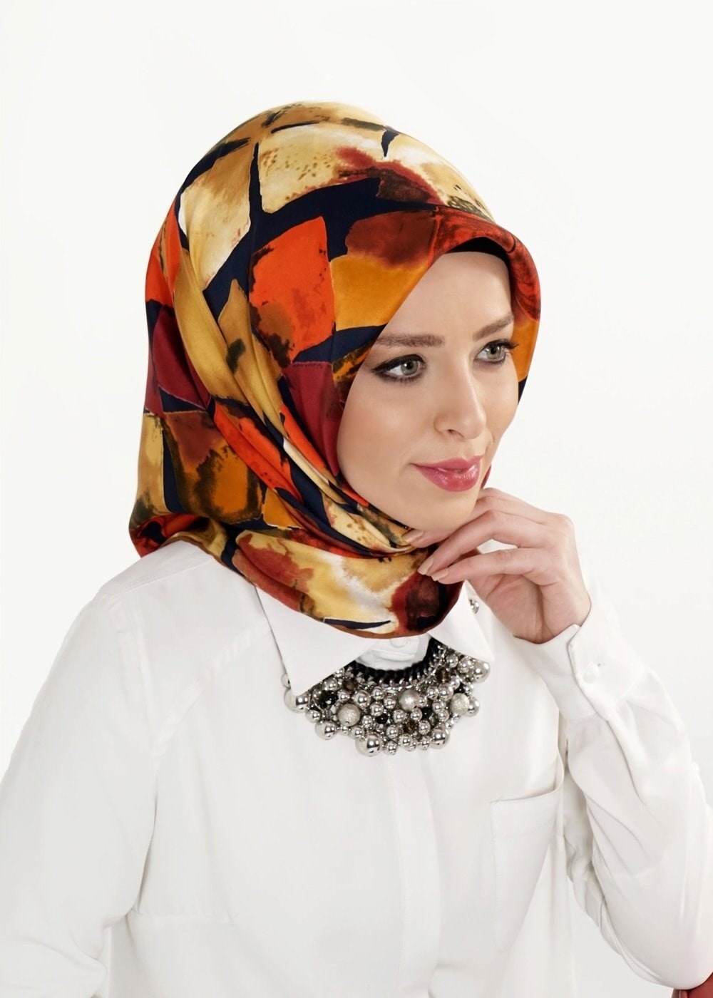 Tesettür giyim LACİVERT 11254 ALVİNA DESENLİ EŞARP