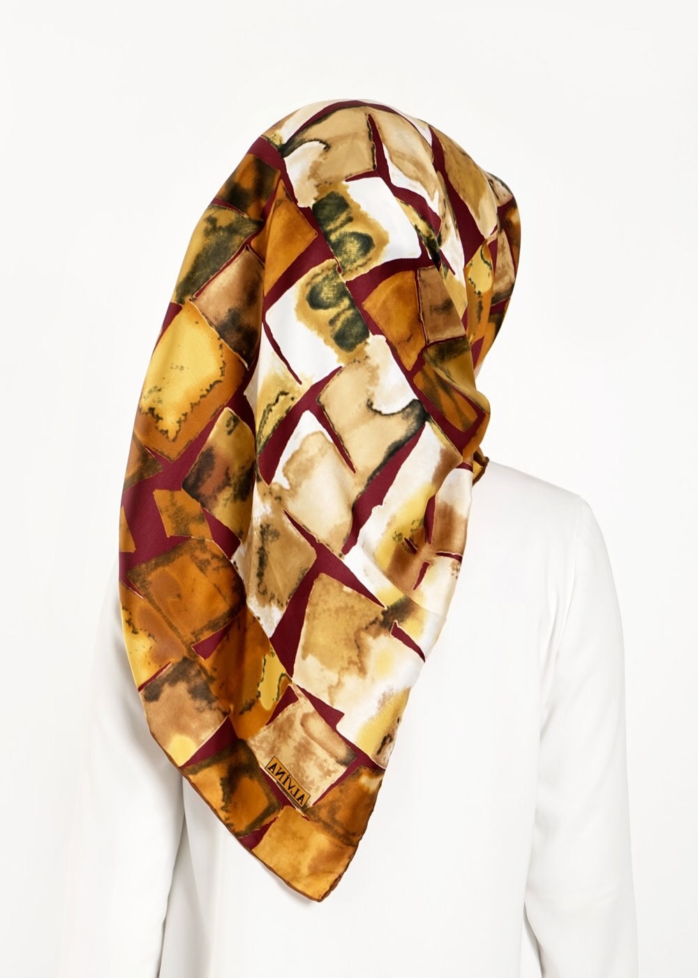 Tesettür giyim BORDO 11254 ALVİNA DESENLİ EŞARP