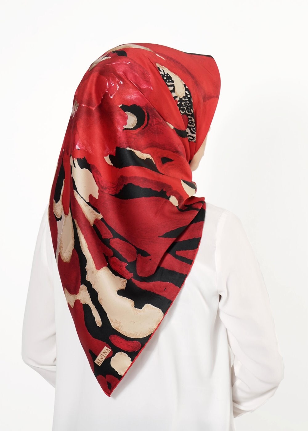 Tesettür giyim SİYAH 12241 ALVİNA DESENLİ EŞARP