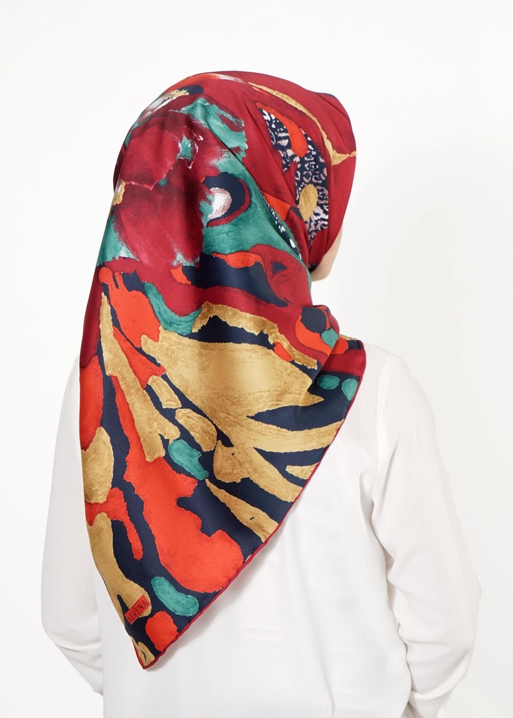 Tesettür giyim LACİVERT 12241 ALVİNA DESENLİ EŞARP