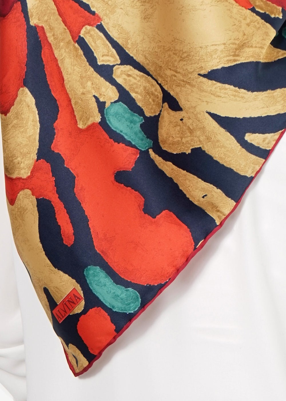 Tesettür giyim LACİVERT 12241 ALVİNA DESENLİ EŞARP