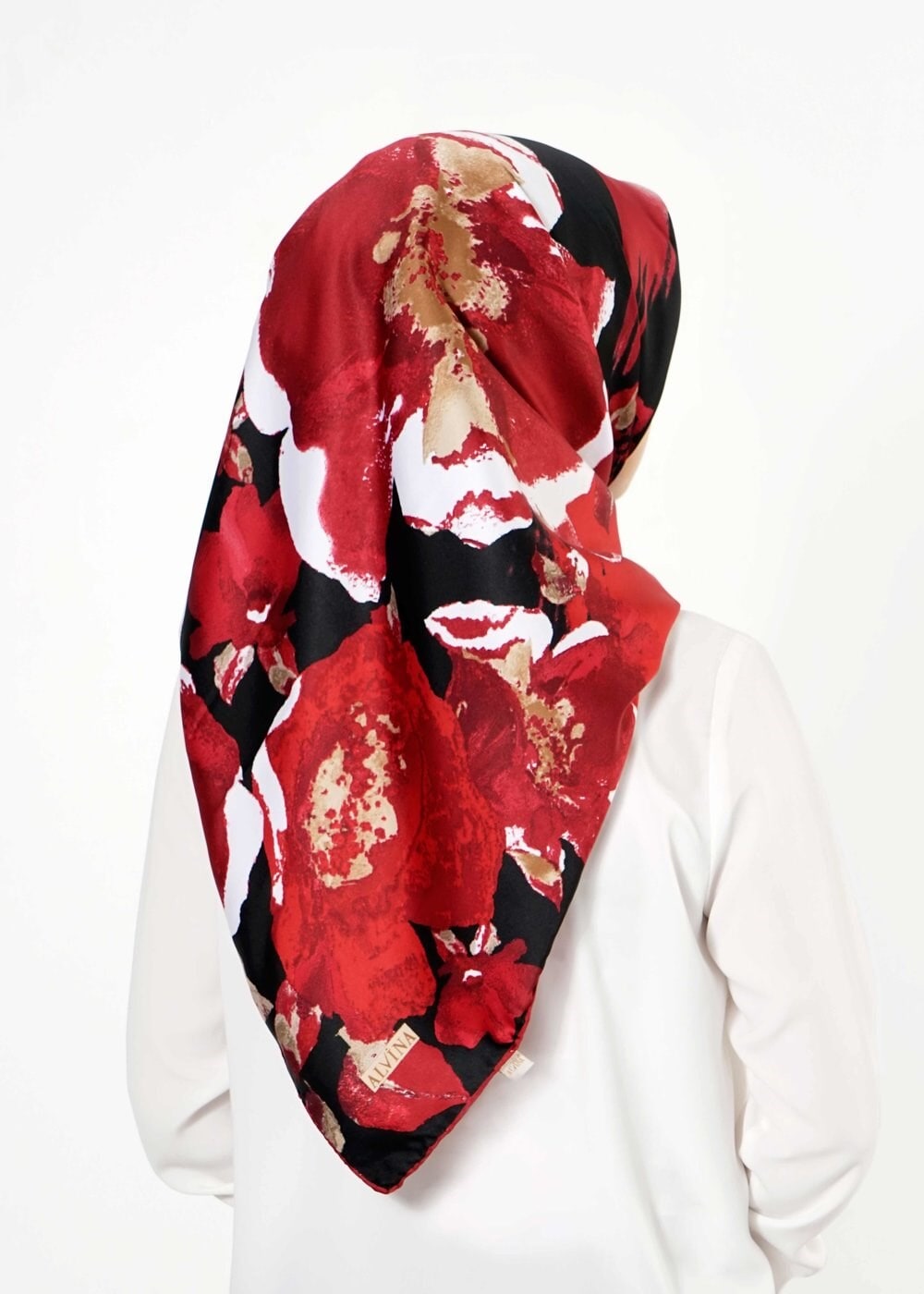 Tesettür giyim SİYAH 12242 ALVİNA DESENLİ EŞARP