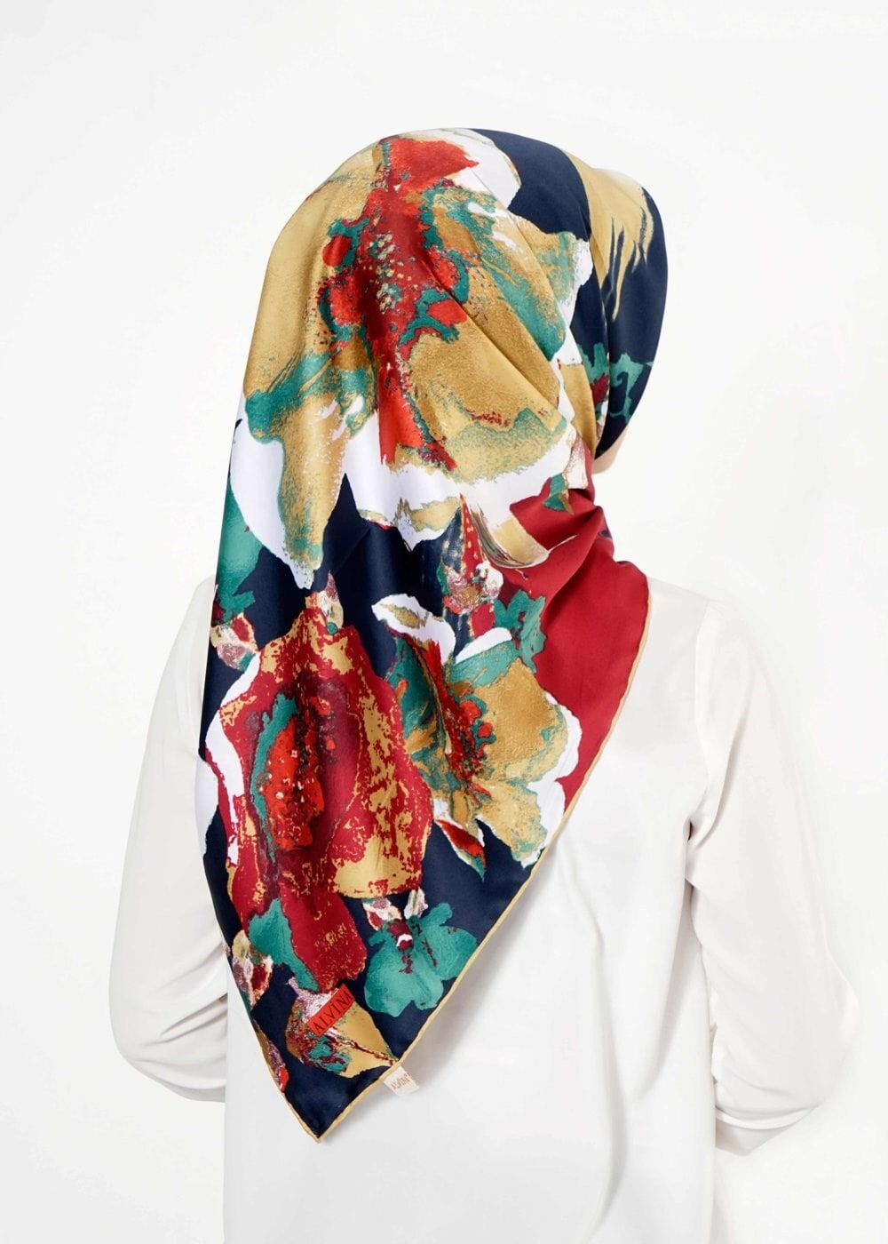 Tesettür giyim LACİVERT 12242 ALVİNA DESENLİ EŞARP