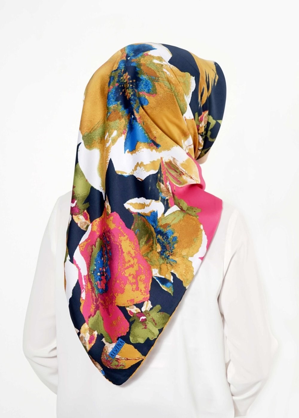 Tesettür giyim FUŞYA 12242 ALVİNA DESENLİ EŞARP