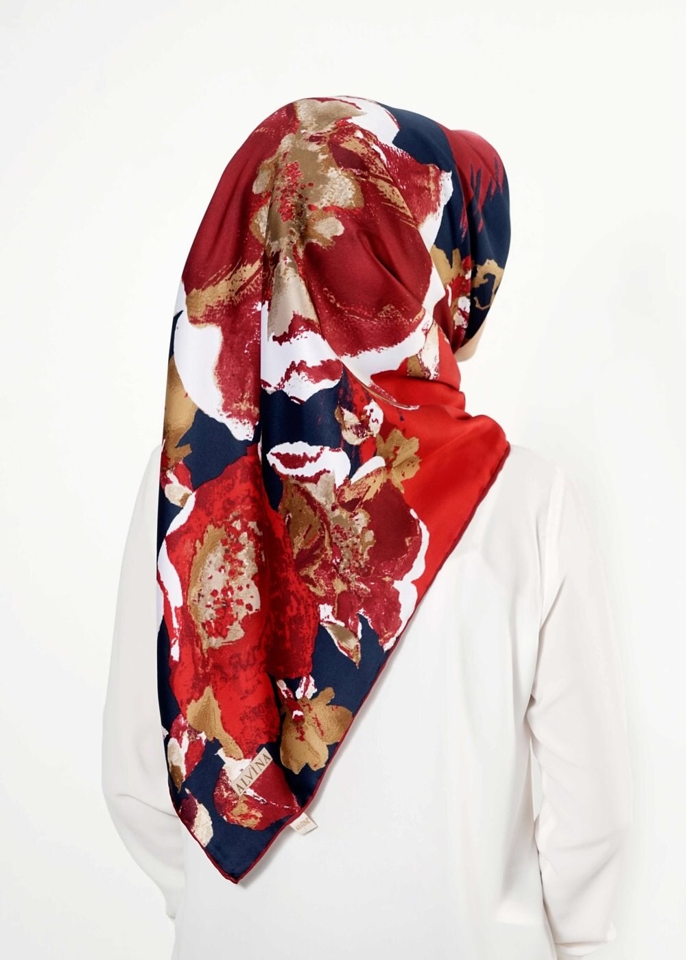 Tesettür giyim LACİVERT 12242 ALVİNA DESENLİ EŞARP