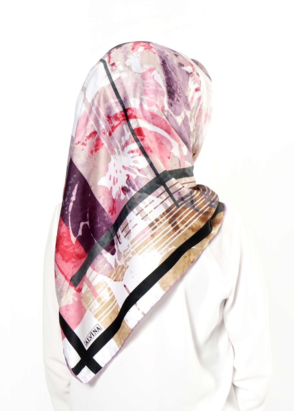 Tesettür giyim MOR 12472 ALVİNA DESENLİ EŞARP