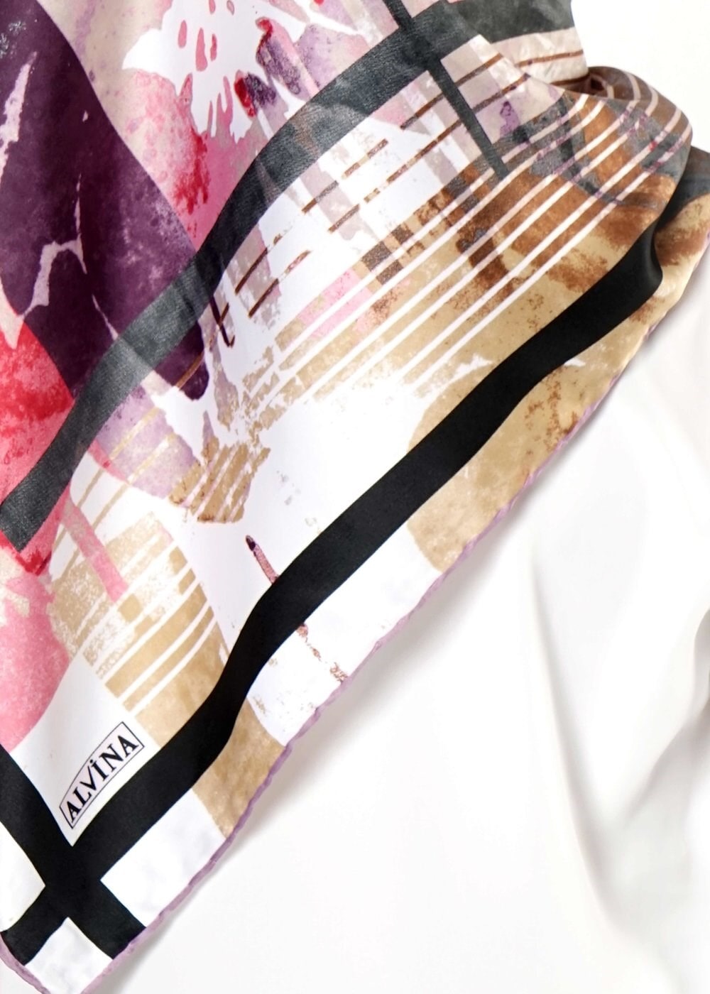 Tesettür giyim MOR 12472 ALVİNA DESENLİ EŞARP